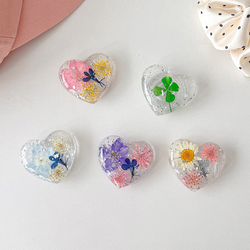 Transparent Glitter Sequins Flowers Silver Foil Adhesive Phone Airbag Holder