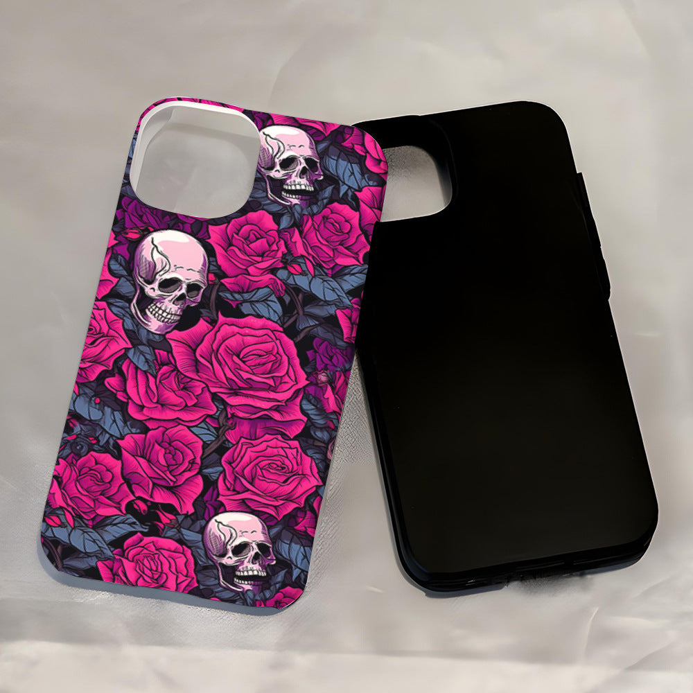 Dark Rose IPhone16 Skull Frosted Phone Case