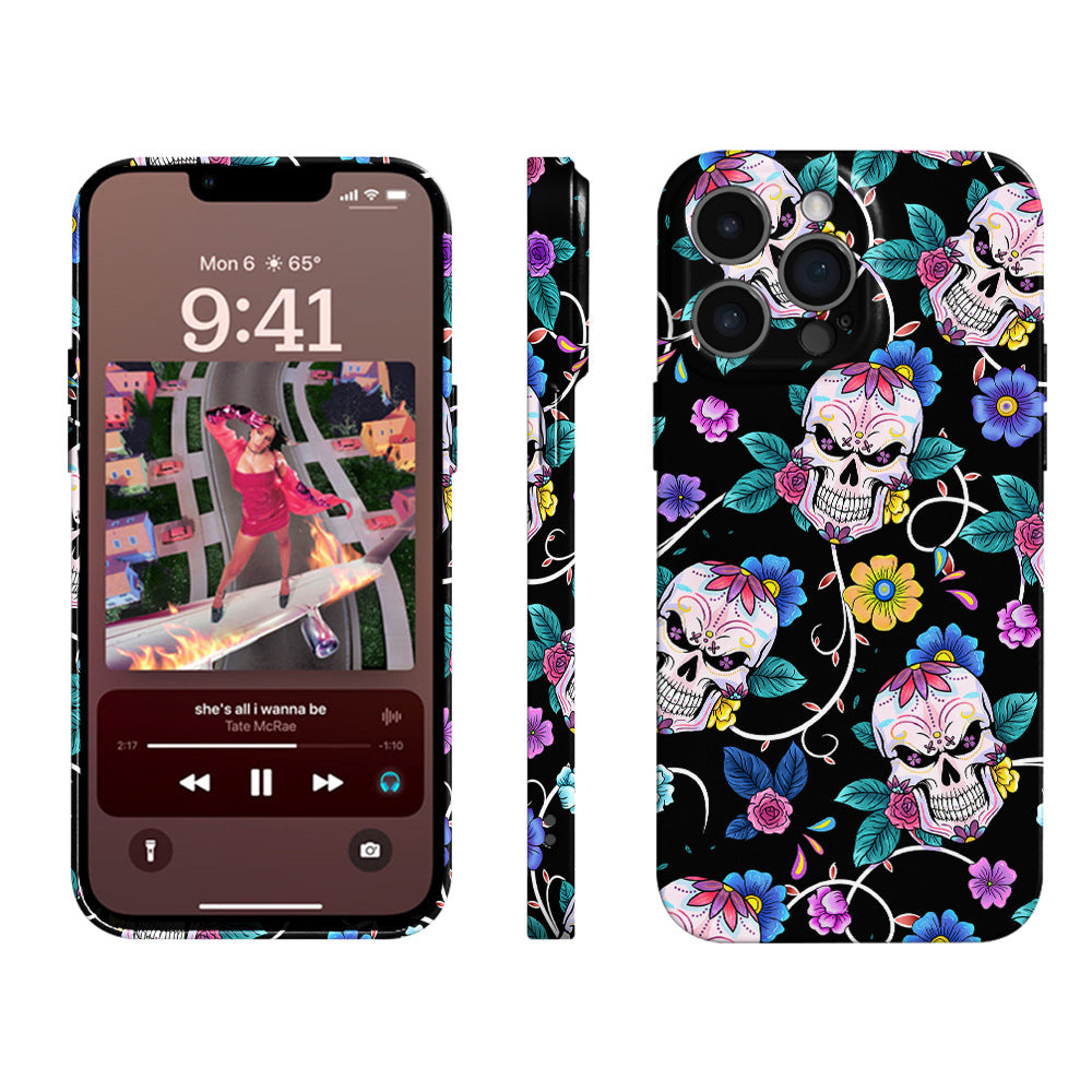 Dark Wind Line Skull Apple Phone Case