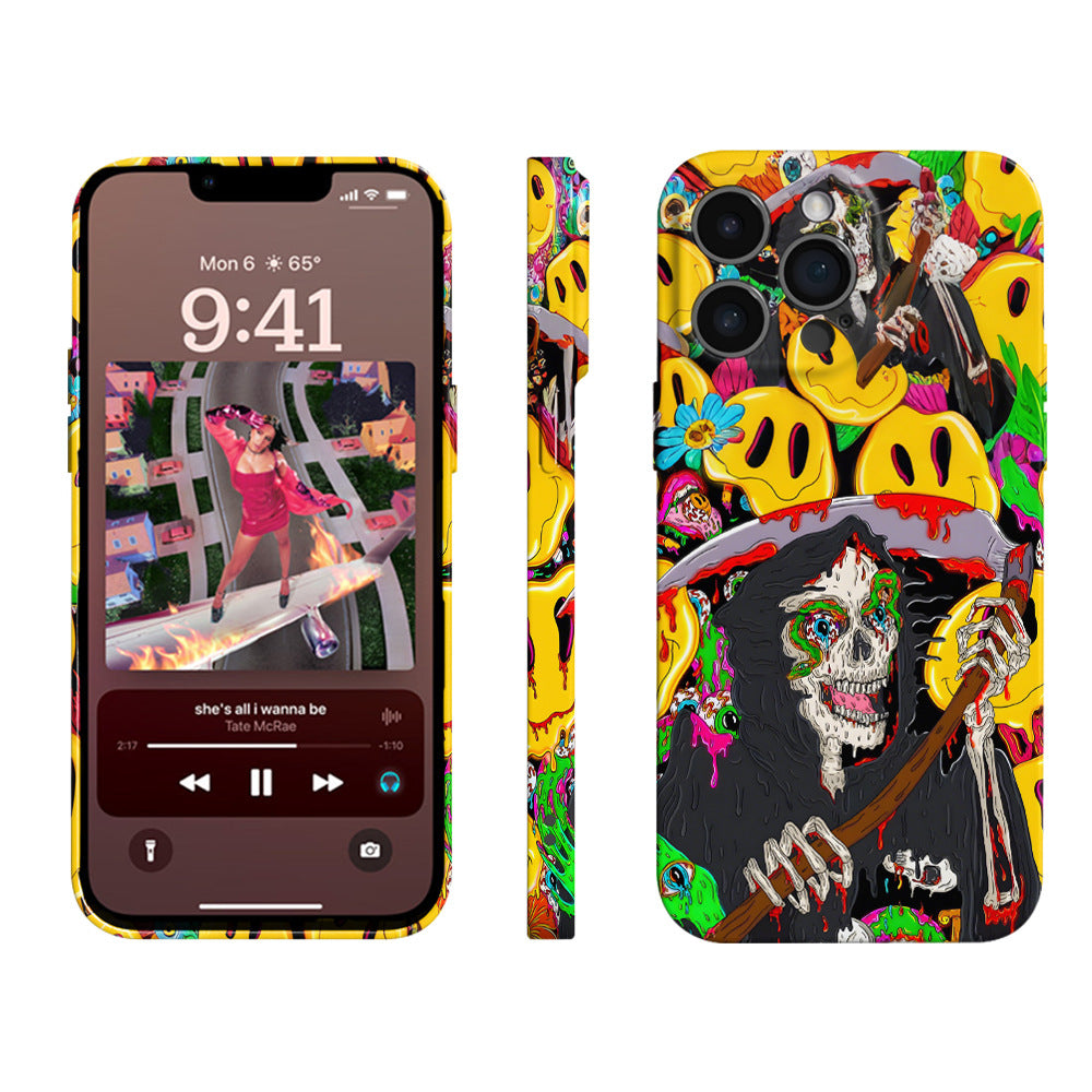 Graffiti Funny Skull Iphone16promax Artistic Phone Case