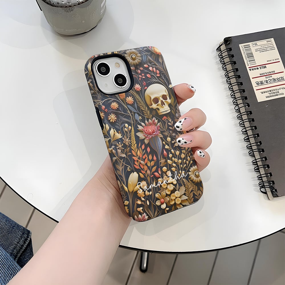 💀🌼Vintage Skeletons in Bloom Phone Case
