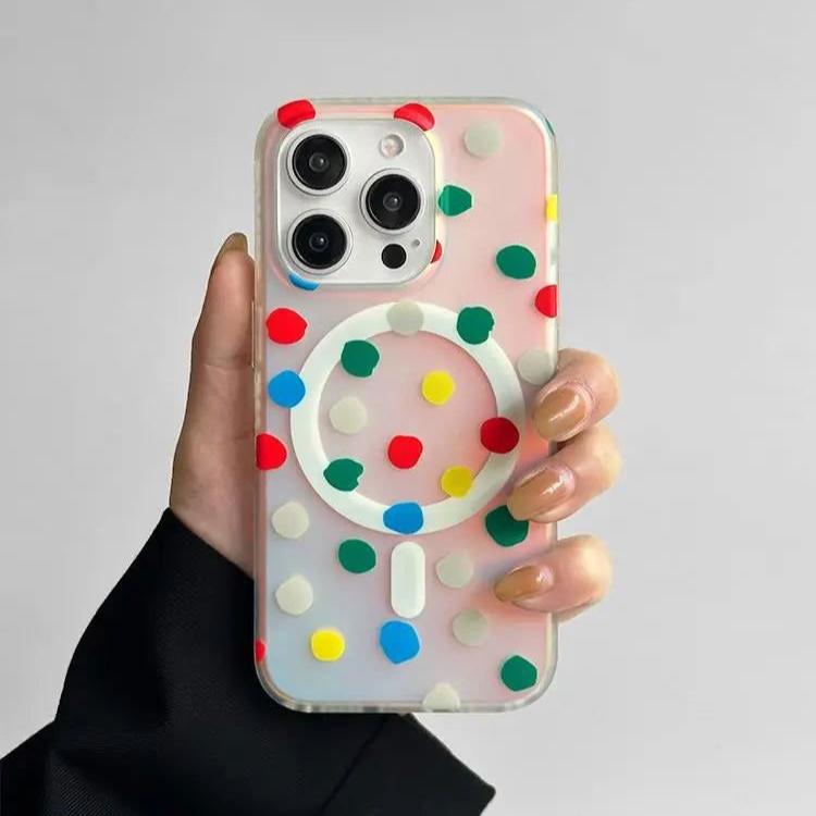 Opalescent Polka Dot | Lemon MagSafe Phone Case Grip Set