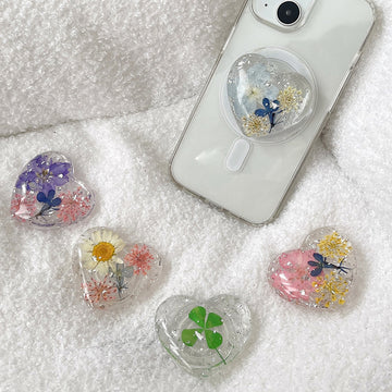 Transparent Glitter Sequins Flowers Silver Foil Adhesive Phone Airbag Holder