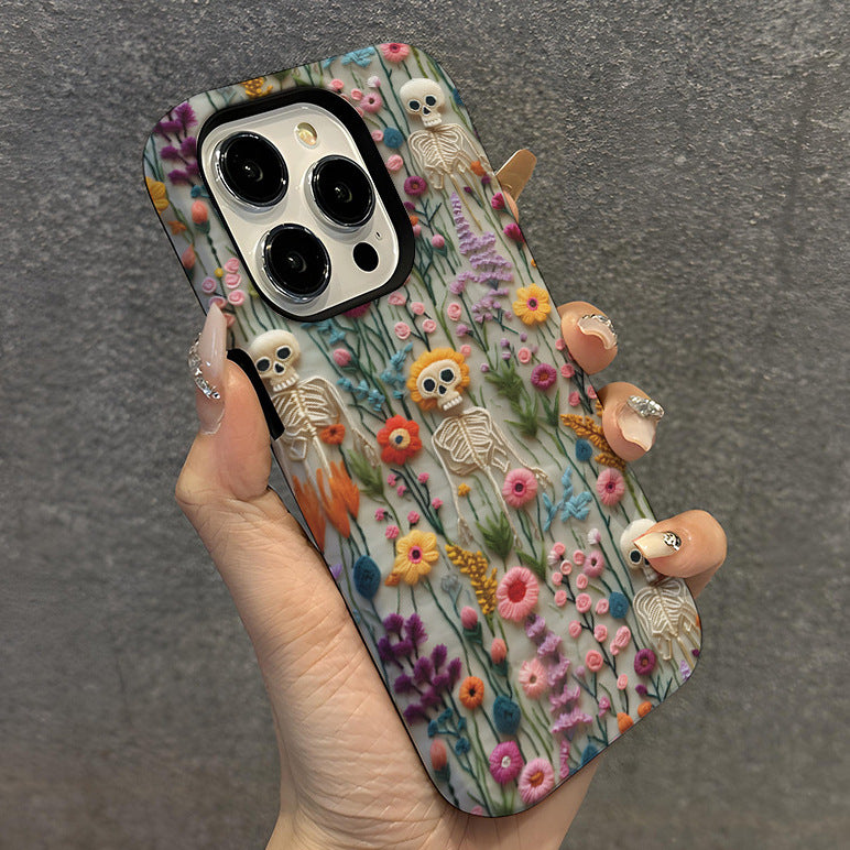 Halloween 2-in -1 Skull IPhone16 Anti-fall Hard Shell