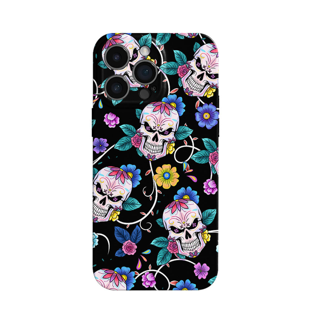 Dark Wind Line Skull Apple Phone Case