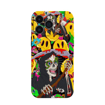 Graffiti Funny Skull Iphone16promax Artistic Phone Case
