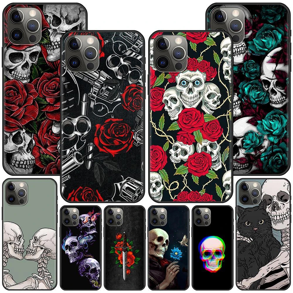 Rose Skull Dark IPhone16promax Phone Case