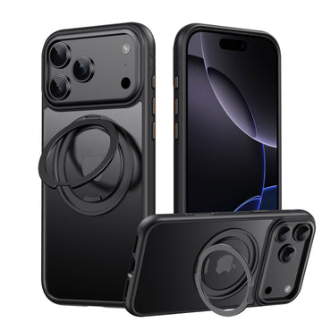 Suitable For IPhone17Promax Mobile Phone Shell Magnetic 360 Rotating Gear Bracket Apple Protective Cover