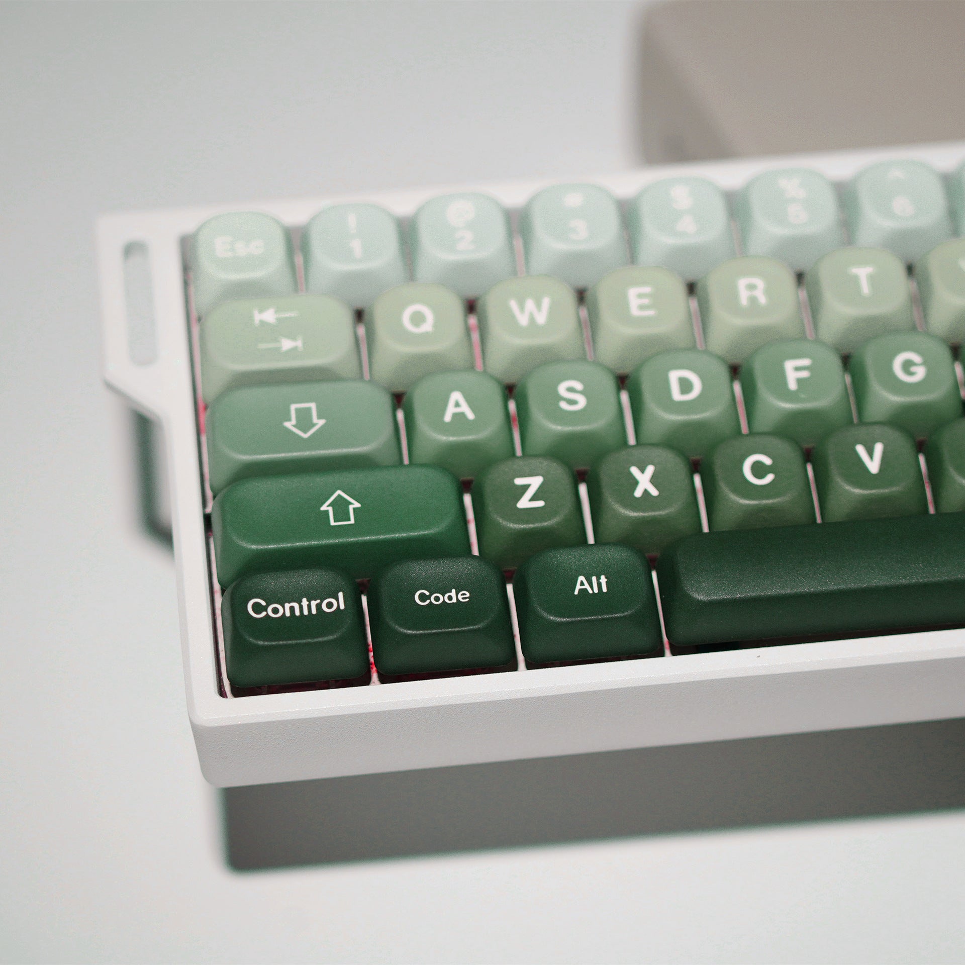 Gradient Green PBT Sublimation Round Personality Magnetic Shaft Mechanical Keyboard Cap-suitable For Cross Shaft Core