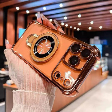 Suitable For IPhone17 Plating Bracket Magnetic Space Shell Apple Protective Cover