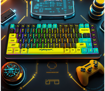 Cyberpunk Keycap PBT Side Engraved Light Transparent Mechanical Keyboard Cap