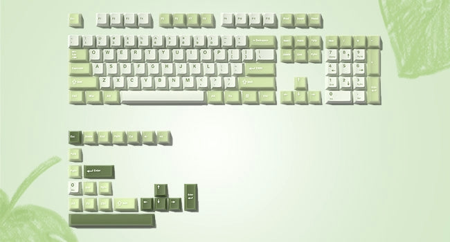Womier Matcha Green Keycaps PBT, Jelly Keycaps 60 75 100 Percent, Translucent Jade Key caps Custom 127 Keys, Cherry Profile for 61/68/84/87/98/100 Cherry Gateron MX Mechanical Gaming Keyboards