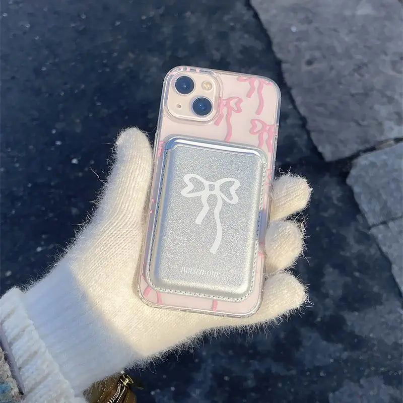 Silver Bows | MagSafe Wallet